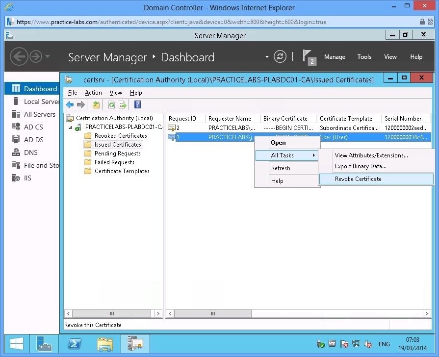 Practice Labs screenshot.